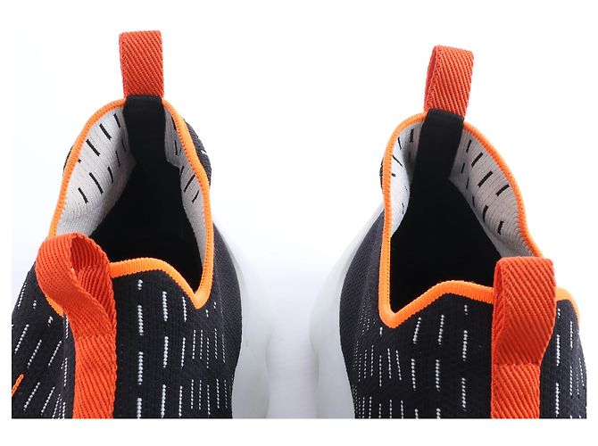 Hermès Eclair Stoff-Sneaker in Schwarz x Orange 221892Z, Größe EU 43 - Ansicht 7