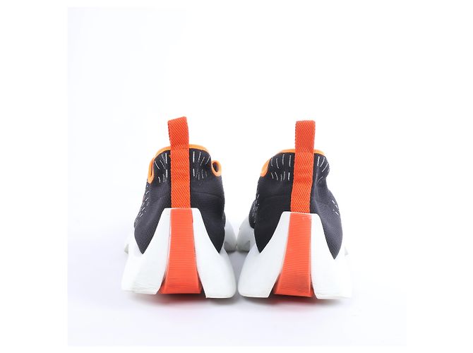 Hermès Eclair Stoff-Sneaker in Schwarz x Orange 221892Z, Größe EU 43 - Ansicht 8