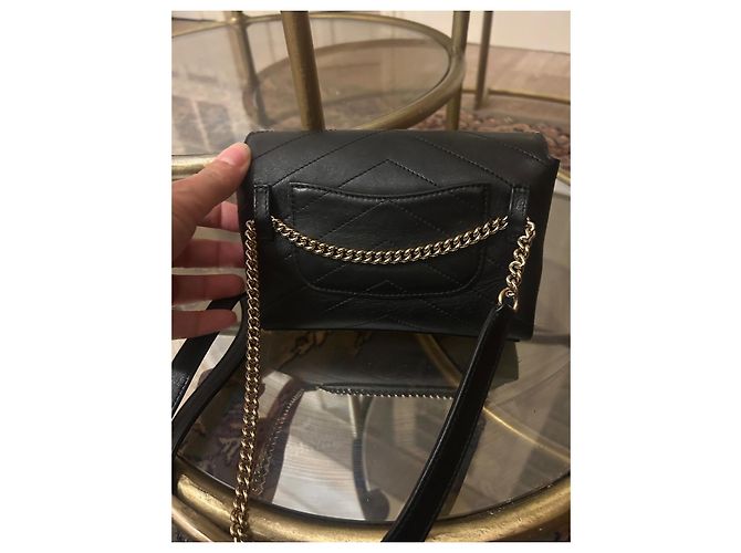 Borsa a tracolla Chanel Chevron in pelle nera Nero - vista 10