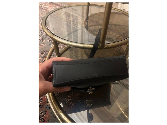 Borsa a tracolla Chanel Chevron in pelle nera Nero - vista 5