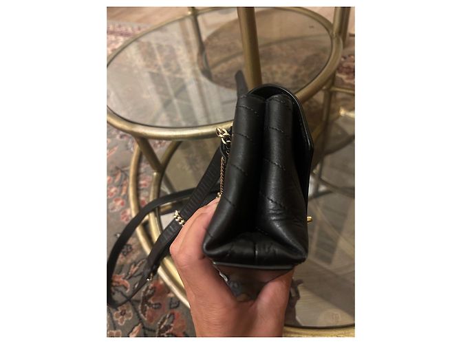 Borsa a tracolla Chanel Chevron in pelle nera Nero - vista 6