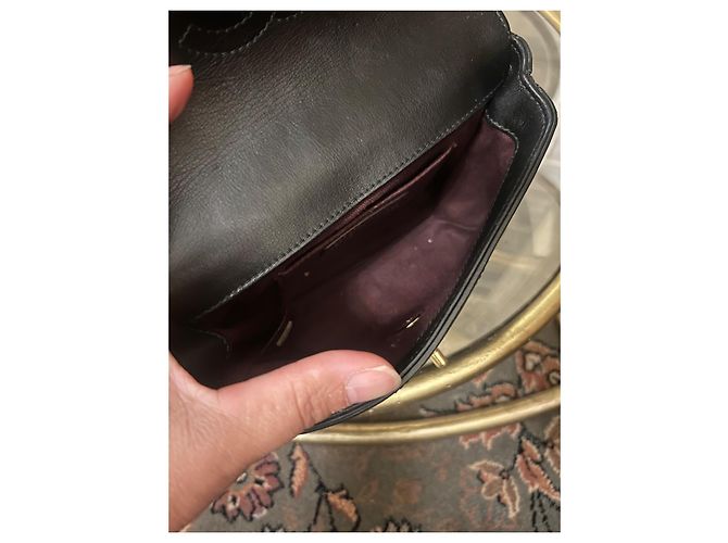 Borsa a tracolla Chanel Chevron in pelle nera Nero - vista 8