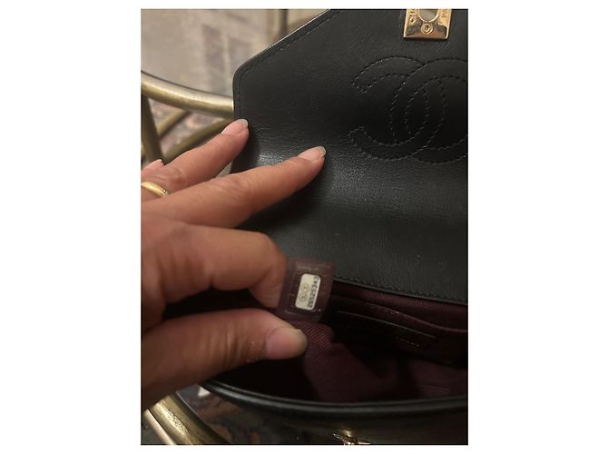 Borsa a tracolla Chanel Chevron in pelle nera Nero - vista 9