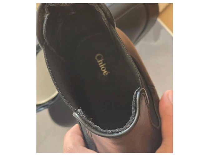 Chloé Botas Chelsea Chloe en cuero negro - vista 10