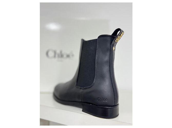 Chloé Botas Chelsea Chloe en cuero negro - vista 5
