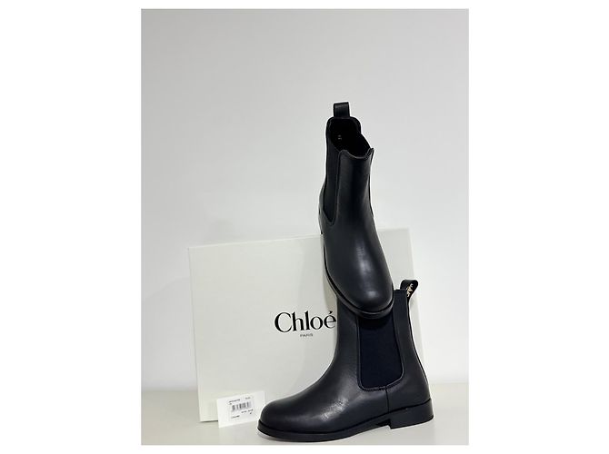 Chloé Botas Chelsea Chloe en cuero negro - vista 7