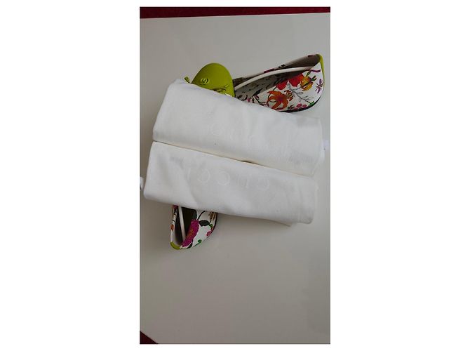 Bailarinas Gucci de lona con estampado floral Blanco Multicolor Verde - vista 6