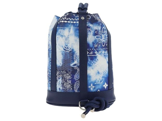 Louis Vuitton Randonnee Limited Edition Monogram Bandana Leather PM Blu - vista 2