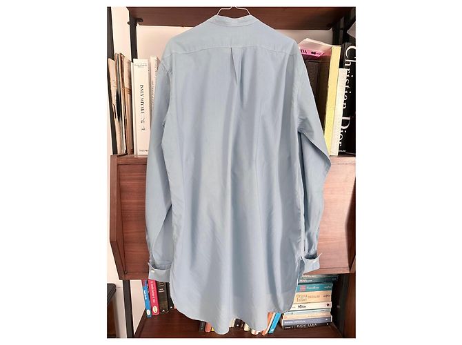 Camicia Dries Van Noten Azzurra in Cotone Blu - vista 7