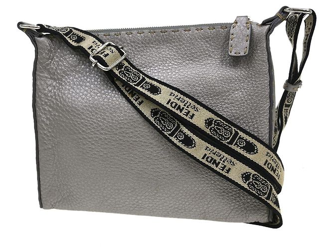 Fendi Vintage Selleria Zip Messenger Leather Small - vista 2