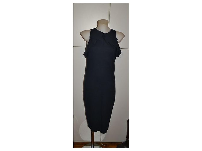 Red Valentino Schwarzes Kleid mit Rüschen Blau - Ansicht 2