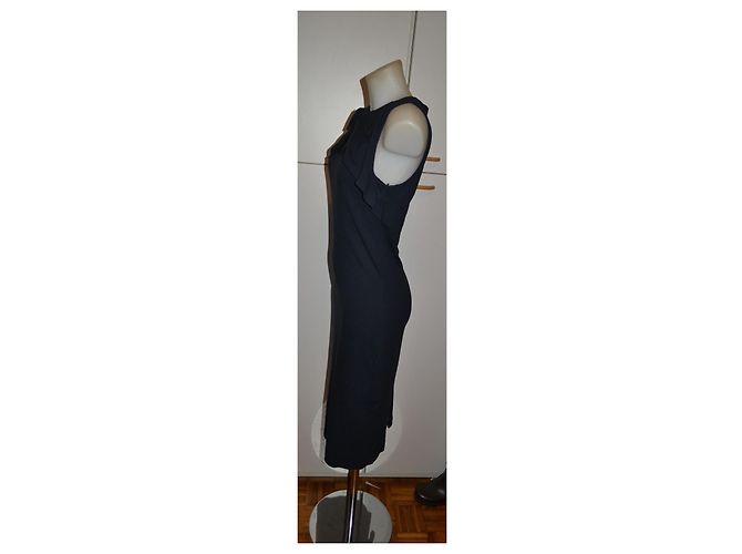 Red Valentino Schwarzes Kleid mit Rüschen Blau - Ansicht 3