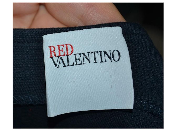 Red Valentino Schwarzes Kleid mit Rüschen Blau - Ansicht 7