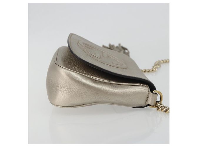 Gucci Soho Chain Leather Small Argento - vista 3