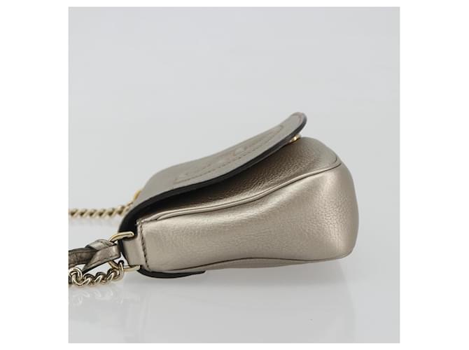 Gucci Soho Chain Leather Small Argento - vista 4