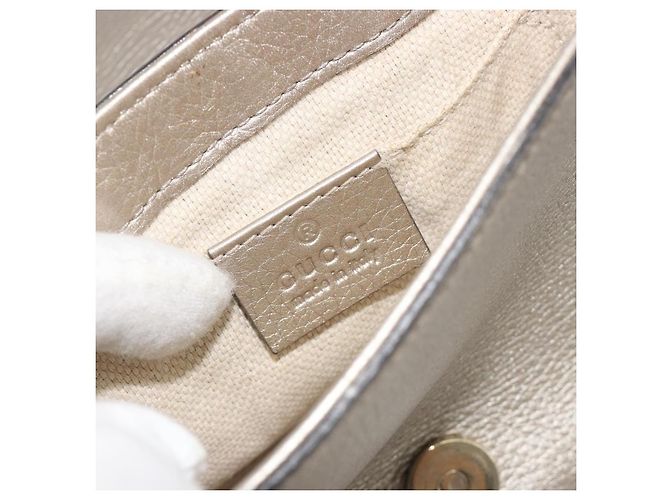 Gucci Soho Chain Leather Small Argento - vista 6