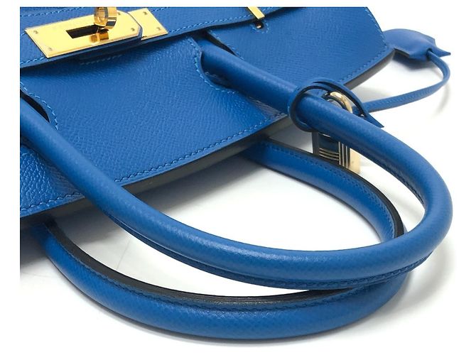 Birkin Hermès Borsa Hermes Blue Hydra in pelle Epsom - vista 10