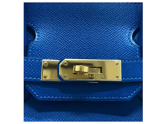 Birkin Hermès Borsa Hermes Blue Hydra in pelle Epsom - vista 11