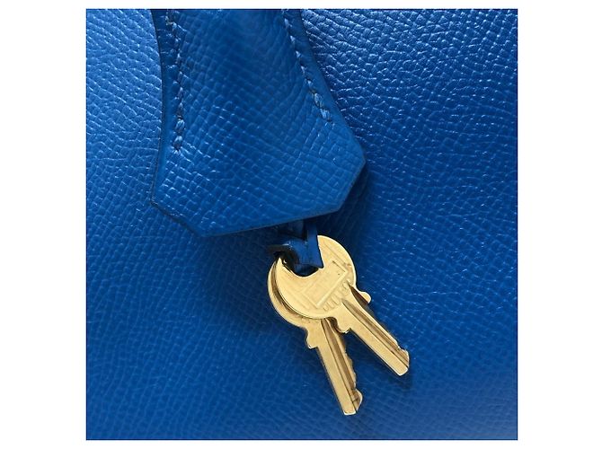 Birkin Hermès Borsa Hermes Blue Hydra in pelle Epsom - vista 12