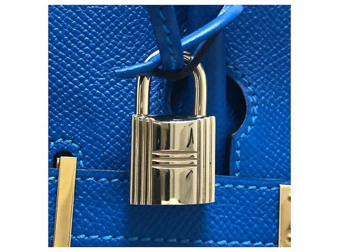 Birkin Hermès Borsa Hermes Blue Hydra in pelle Epsom - vista 13