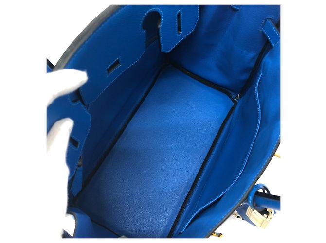 Birkin Hermès Borsa Hermes Blue Hydra in pelle Epsom - vista 15