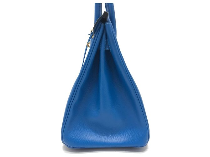 Birkin Hermès Borsa Hermes Blue Hydra in pelle Epsom - vista 4