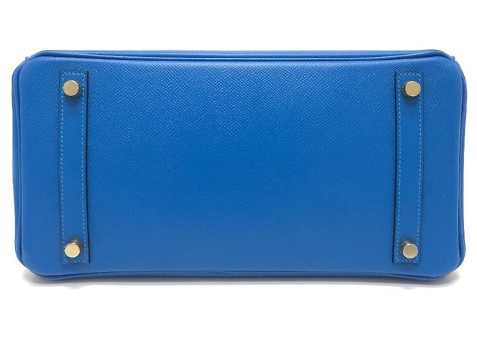 Birkin Hermès Borsa Hermes Blue Hydra in pelle Epsom - vista 5