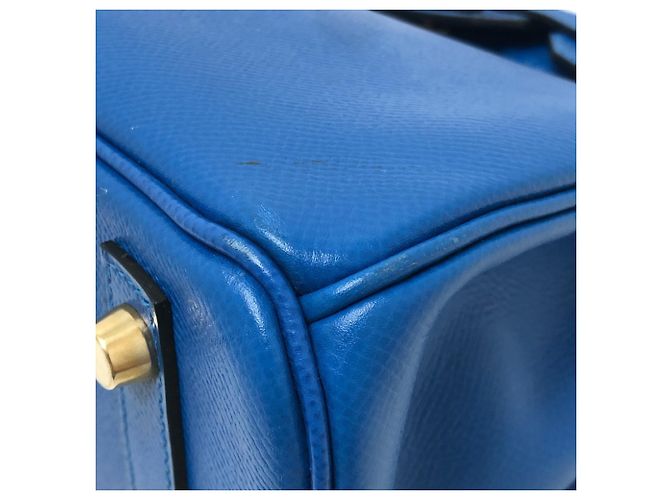 Birkin Hermès Borsa Hermes Blue Hydra in pelle Epsom - vista 6