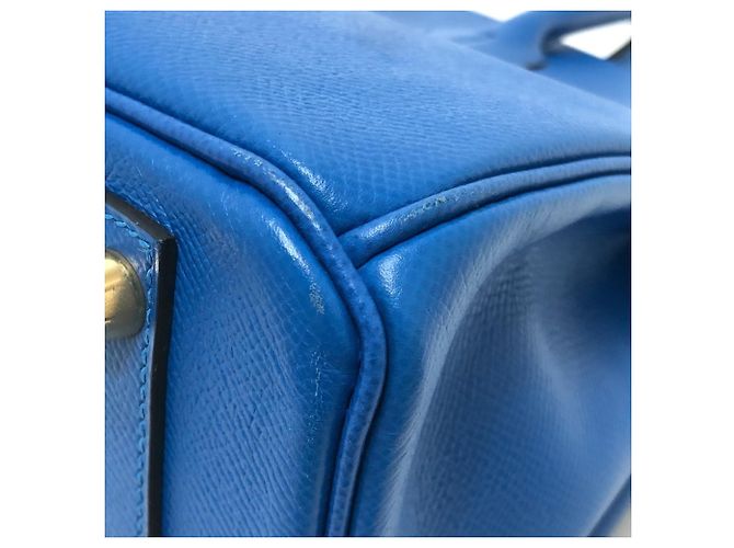 Birkin Hermès Borsa Hermes Blue Hydra in pelle Epsom - vista 8