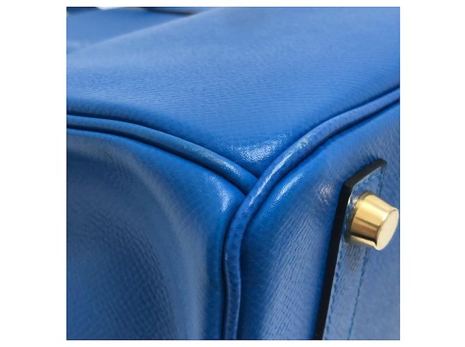 Birkin Hermès Borsa Hermes Blue Hydra in pelle Epsom - vista 9