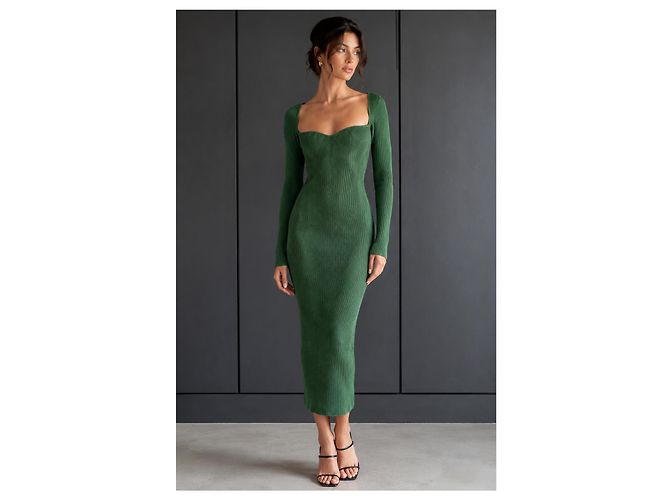KHAITE grünes Rippstrick-Maxikleid - Ansicht 7