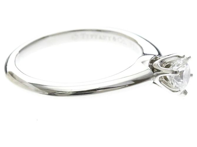Tiffany & Co. Tiffany Setting Solitär aus Platin mit Diamant 0.33 CT Silber - Ansicht 4