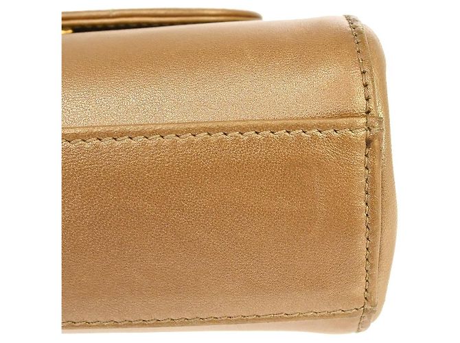 Chanel Mademoiselle Lambskin Mini Marrone - vista 5