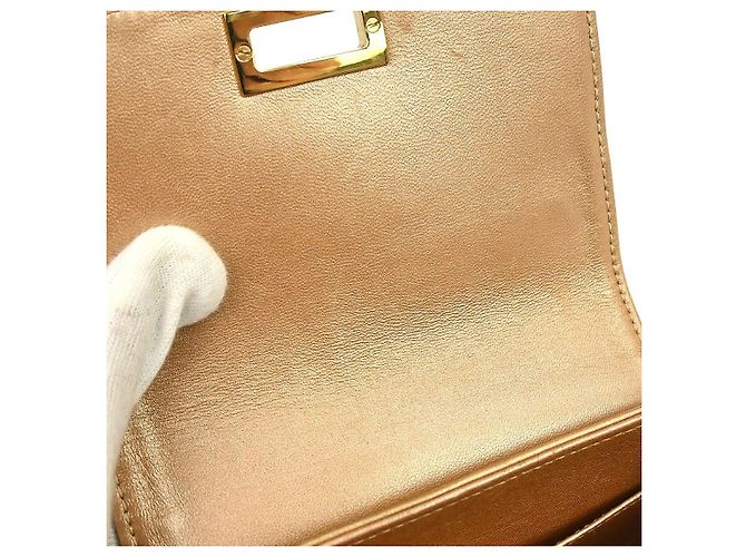 Chanel Mademoiselle Lambskin Mini Marrone - vista 7