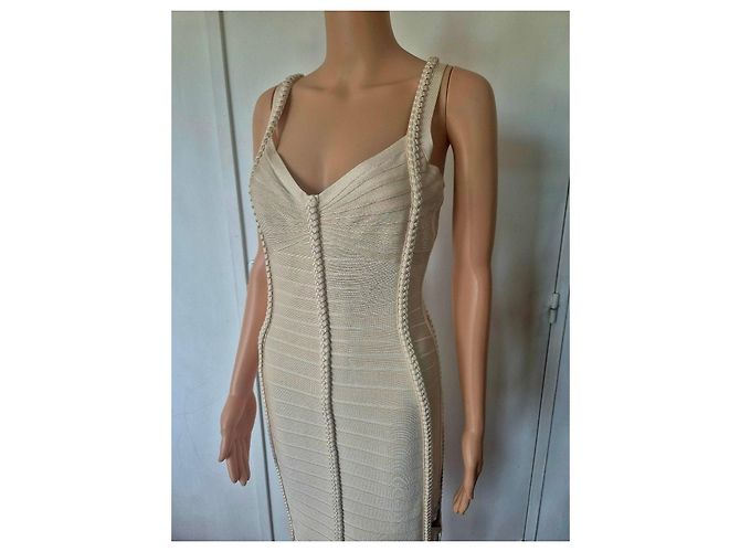 Herve Leger beige Bandage-Kleid - Ansicht 4