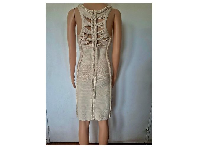 Herve Leger beige Bandage-Kleid - Ansicht 5