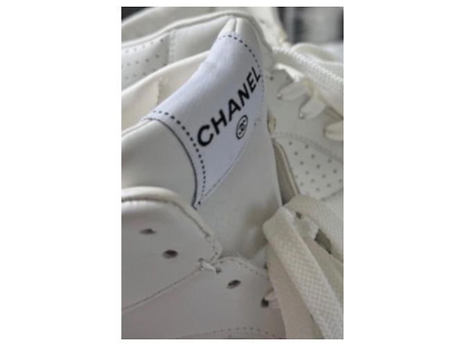 Sneakers Roller Skates in pelle bianca Chanel Bianco - vista 2