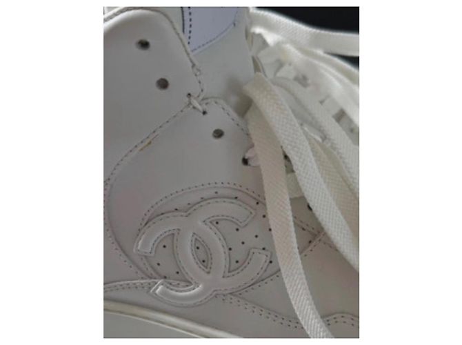 Sneakers Roller Skates in pelle bianca Chanel Bianco - vista 3