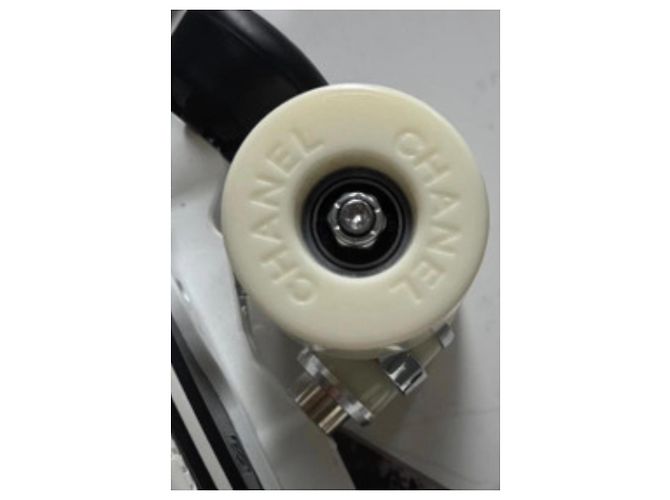 Sneakers Roller Skates in pelle bianca Chanel Bianco - vista 5