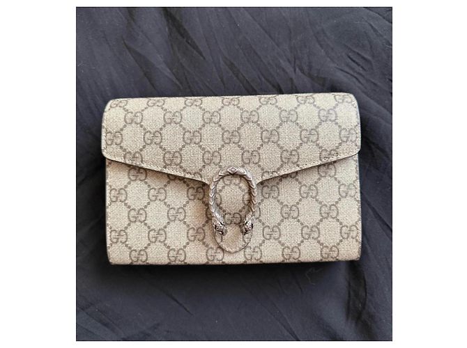 Gucci Cartera con cadena Dionysus en lona GG Supreme Castaño Beige - vista 2