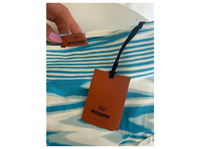 Bikini slip a vita alta a righe blu e bianche da donna Missoni - vista 3