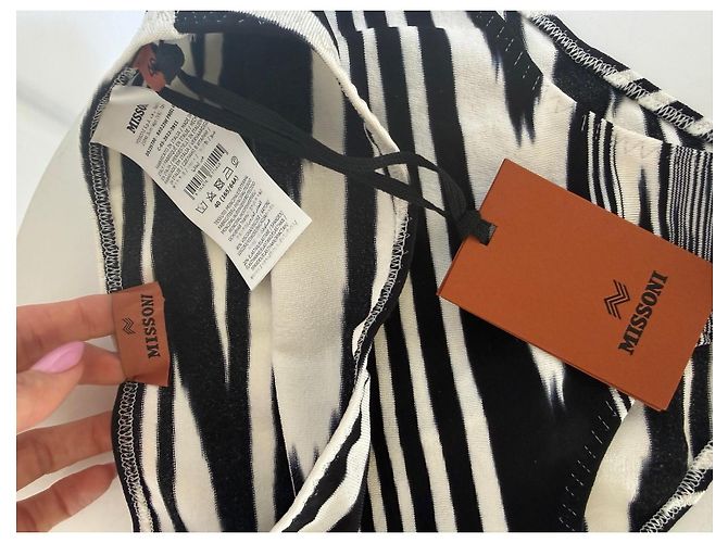 Bikini Missoni estampado Zigzag Negro Blanco - vista 2