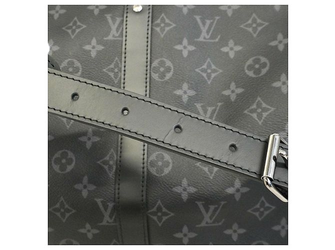 Louis Vuitton Boston Monogram Eclipse Keepall Bandoulière 45 Nero - vista 10