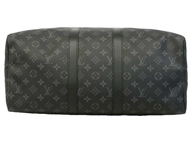 Louis Vuitton Boston Monogram Eclipse Keepall Bandoulière 45 Nero - vista 3