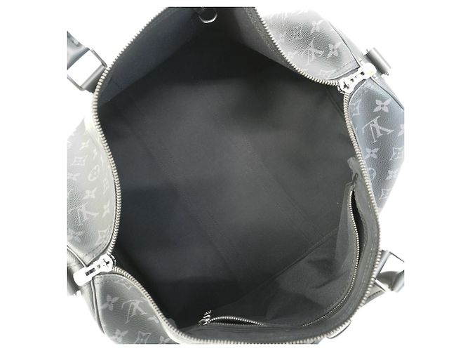Louis Vuitton Boston Monogram Eclipse Keepall Bandoulière 45 Nero - vista 4