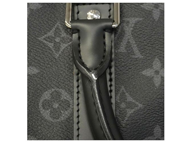 Louis Vuitton Boston Monogram Eclipse Keepall Bandoulière 45 Nero - vista 8
