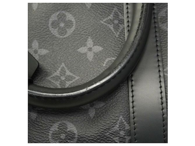Louis Vuitton Boston Monogram Eclipse Keepall Bandoulière 45 Nero - vista 9