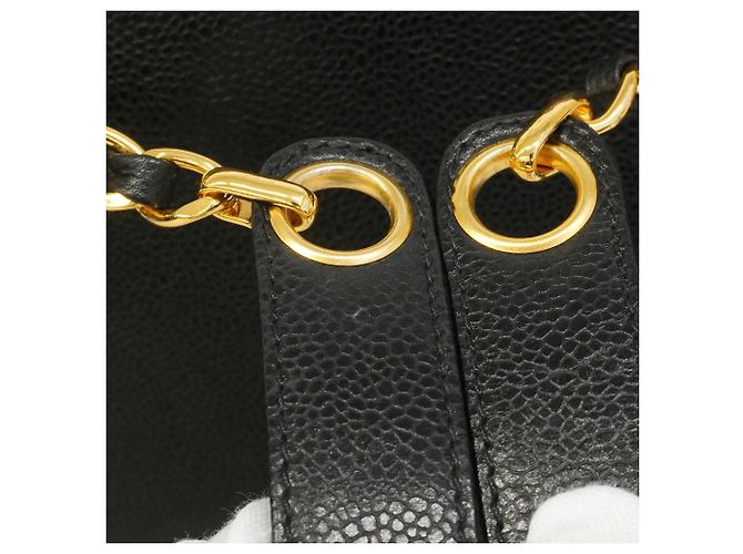 Chanel Triple Coco Shopper aus Kaviarleder Schwarz - Ansicht 10