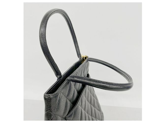 Borsa Tote Chanel in vitello grana nera Nero - vista 10