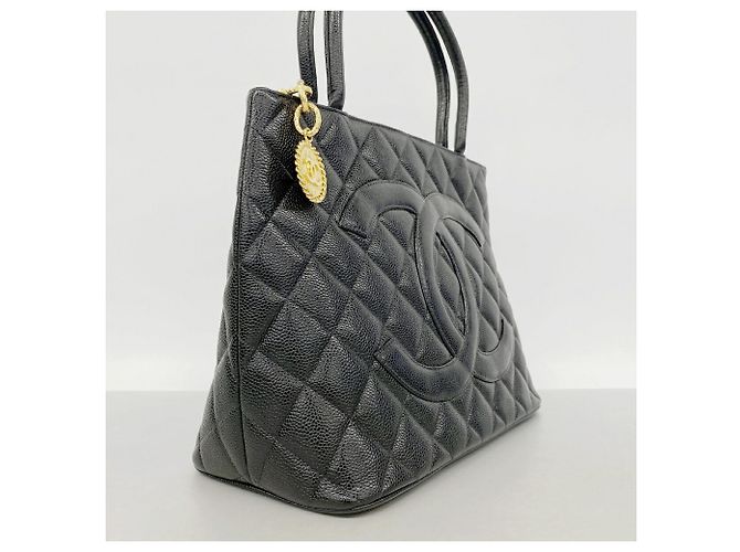 Borsa Tote Chanel in vitello grana nera Nero - vista 2